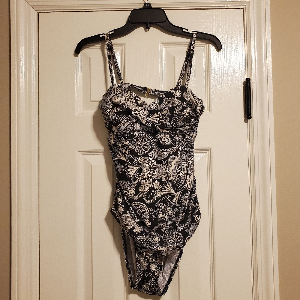 Paisley Black and White Swimsuit